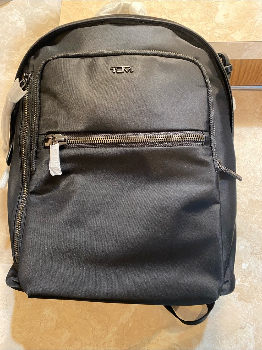 Tumi Black Men's Backpack with Front Zip Pocket